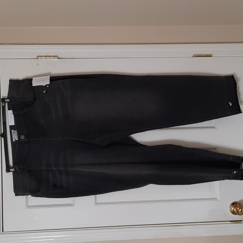 NWT WESTBOUND WOMAN CHARCOAL BLACK DISTRESSED JEANS SZ 22WR